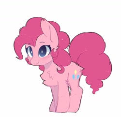 Size: 1280x1240 | Tagged: safe, artist:little-sketches, derpibooru import, pinkie pie, earth pony, pony, chest fluff, cute, diapinkes, female, mare, simple background, solo, white background