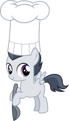 Size: 3000x5241 | Tagged: safe, artist:cloudyglow, rumble, pegasus, pony, chef's hat, colt, cute, foal, hat, male, rumblebetes, simple background, solo, spoon, transparent background, vector