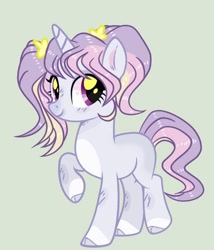 Size: 400x468 | Tagged: safe, artist:rose-moonlightowo, oc, pony, unicorn, magical lesbian spawn, offspring, parent:fluttershy, parent:twilight sparkle, parents:twishy, simple background, solo