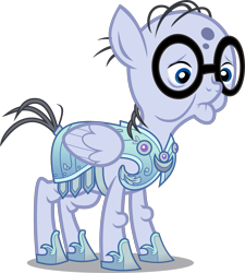 Size: 2659x2954 | Tagged: safe, artist:anonymouspotato, derpibooru exclusive, mr. waddle, pegasus, pony, armor, glasses, simple background, solo, transparent background, vector