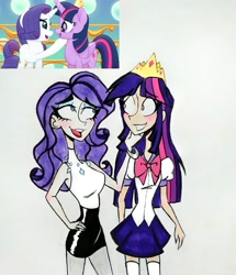 Size: 2266x2641 | Tagged: safe, artist:citi, derpibooru import, screencap, rarity, twilight sparkle, twilight sparkle (alicorn), alicorn, human, my little pony: the movie, crown, humanized, jewelry, regalia, scene interpretation, screencap reference