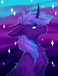 Size: 1536x2000 | Tagged: safe, artist:magicbalance, oc, unicorn, bust, fluffy, male, portrait, rcf community, shine, stallion