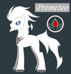 Size: 1233x1280 | Tagged: safe, artist:somashield, oc, oc only, oc:prometeo, earth pony, pony, beard, collar, cutie mark, digital art, facial hair, male, solo, stallion, tail