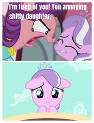 Size: 3106x4096 | Tagged: safe, edit, edited screencap, screencap, diamond tiara, spoiled rich, earth pony, pony, crusaders of the lost mark, abuse, background pony strikes again, crying, female, filly, mare, op is a cuck, sad, spoiled bitch, tiarabuse, vulgar