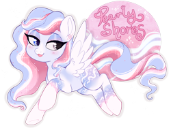 Size: 1280x964 | Tagged: safe, artist:glitterring, oc, oc only, pegasus, pony, :p, bedroom eyes, eyeliner, female, makeup, mare, pegasus oc, simple background, socks (coat marking), solo, tongue out, transparent background, wings