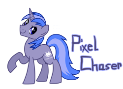 Size: 1595x1152 | Tagged: safe, artist:zoidledoidle, oc, oc only, oc:pixel chaser, pony, unicorn, simple background, smiling, solo, transparent background