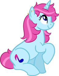 Size: 2139x2768 | Tagged: safe, artist:melodytheunicorn, oc, oc only, oc:melody, pony, unicorn, female, high res, mare, profile, side view, simple background, sitting, smiling, solo, transparent background