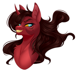 Size: 1406x1316 | Tagged: safe, artist:ohhoneybee, oc, pony, unicorn, bust, female, mare, portrait, simple background, solo, transparent background