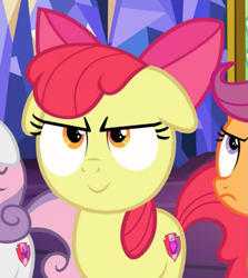 Size: 715x800 | Tagged: safe, edit, edited screencap, screencap, apple bloom, scootaloo, sweetie belle, earth pony, pegasus, pony, unicorn, growing up is hard to do, adorabloom, cropped, cute, cutie mark crusaders, floppy ears, inverted mouth, solo focus, the cmc's cutie marks