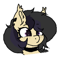 Size: 418x403 | Tagged: safe, artist:naaltive, oc, oc:darkius wolficus, bat pony, choker, ear piercing, female, freckles, ms paint, naaltive's ms paint ponies, piercing, solo