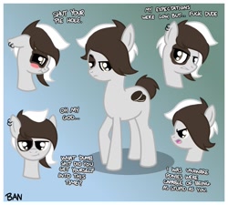 Size: 1671x1504 | Tagged: safe, artist:banquo0, oc, oc only, earth pony, pony, female, mare, solo, text, vulgar