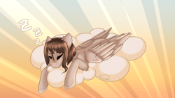 Size: 1920x1080 | Tagged: safe, artist:nuumia, oc, oc:dreamy mind, pegasus, pony, cloud, female, mare, sleeping, solo