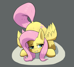 Size: 1590x1428 | Tagged: safe, artist:whiskeypanda, derpibooru import, fluttershy, pegasus, pony, ass up, bedroom eyes, blushing, face down ass up, female, presenting, solo