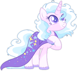 Size: 2712x2496 | Tagged: safe, artist:kurosawakuro, pony, unicorn, base used, cape, clothes, female, magical lesbian spawn, mare, offspring, parent:starlight glimmer, parent:trixie, parents:startrix, simple background, solo, transparent background, trixie's cape