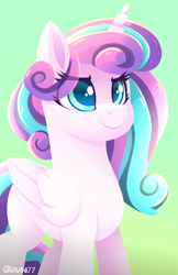 Size: 2200x3400 | Tagged: safe, alternate version, artist:rivin177, princess flurry heart, alicorn, pony, colored pupils, cute, eye clipping through hair, female, flurrybetes, high res, mare, older, older flurry heart, solo