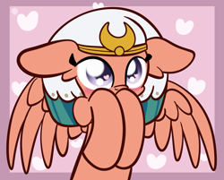 Size: 2160x1739 | Tagged: safe, artist:kimjoman, somnambula, pegasus, pony, cute, female, floppy ears, heart, heart eyes, hooves to the chest, mare, solo, somnambetes, spread wings, weapons-grade cute, wingding eyes, wings