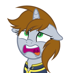 Size: 1800x1800 | Tagged: safe, artist:ponkus, oc, oc only, oc:littlepip, pony, unicorn, fallout equestria, bust, clothes, fanfic, fanfic art, female, floppy ears, horn, mare, open mouth, portrait, simple background, solo, transparent background, vault suit