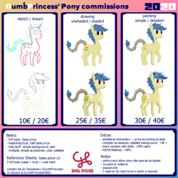 Size: 2500x2500 | Tagged: safe, artist:dumbprincess, derpibooru exclusive, oc, oc:frizzy brush, earth pony, pony, advertisement, commission info, price sheet, raffle