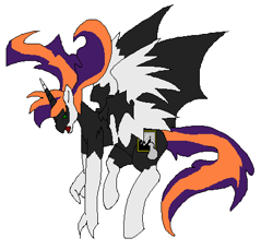 Size: 451x414 | Tagged: safe, artist:florarena-kitasatina/dragonborne fox, oc, oc only, oc:dark reflections, alicorn, chimera, ms paint, old design, this was before signatures were made