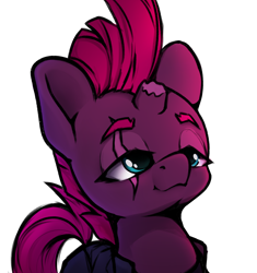 Size: 1978x2104 | Tagged: safe, artist:hitbass, tempest shadow, pony, unicorn, my little pony: the movie, broken horn, bust, cute, female, horn, lidded eyes, mare, portrait, solo, tempestbetes