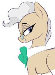 Size: 650x878 | Tagged: safe, artist:pinkberry, mayor mare, earth pony, pony, colored, colored sketch, drawpile, female, glasses, mare, simple background, sketch, solo, white background