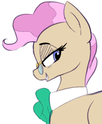 Size: 638x772 | Tagged: safe, artist:pinkberry, mayor mare, earth pony, pony, alternate hair color, alternate hairstyle, colored, colored sketch, drawpile, female, glasses, mare, non-dyed mayor, simple background, sketch, solo, white background