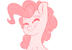 Size: 5000x3500 | Tagged: safe, artist:fluffyxai, derpibooru import, pinkie pie, earth pony, pony, chest fluff, cute, diapinkes, eyes closed, female, head shot, mare, simple background, sketch, smiling, solo, white background