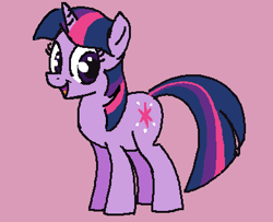 Size: 392x319 | Tagged: safe, artist:kleyime, twilight sparkle, unicorn twilight, pony, unicorn, colored, flat colors, looking at you, ms paint, solo