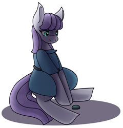 Size: 915x952 | Tagged: safe, artist:radpanda426, boulder (pet), maud pie, earth pony, pony, female, mare, rock, simple background, sitting, smiling, solo, transparent background, when she smiles