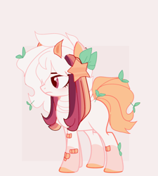 Size: 1920x2134 | Tagged: safe, artist:lazuli, artist:little-sketches, oc, oc:ayaka, earth pony, pony, alternate design, bandaid, base used, horns, ponified, solo, species swap