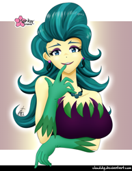 Size: 1005x1300 | Tagged: safe, artist:clouddg, juniper montage, equestria girls, mirror magic, spoiler:eqg specials, breasts, busty juniper montage, clothes, ear piercing, earring, female, gloves, jewelry, juniper monstar, necklace, piercing, solo