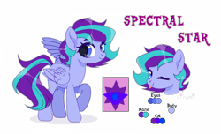 Size: 1920x1168 | Tagged: safe, artist:virumi, oc, oc only, oc:spectral star, pegasus, pony, reference sheet, simple background, solo, tongue out, transparent background