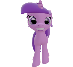 Size: 782x720 | Tagged: safe, artist:topsangtheman, amethyst star, sparkler, pony, unicorn, 3d, grin, looking at you, simple background, smiling, solo, source filmmaker, transparent background