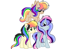 Size: 2102x1352 | Tagged: safe, artist:circuspaparazzi5678, oc, oc only, alicorn, earth pony, pegasus, pony, base used, gay, male, omnisexual, pride, pride flag, pride month, pride ponies, simple background, straight ally, transparent background