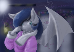 Size: 2920x2080 | Tagged: safe, artist:maximus, oc, oc:eventide mist, anthro, bat pony, solo