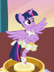 Size: 645x848 | Tagged: safe, screencap, twilight sparkle, twilight sparkle (alicorn), alicorn, a royal problem, ballerina, cropped, solo, tutu, twilarina