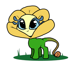 Size: 2484x2132 | Tagged: safe, artist:smirk, oc, oc only, oc:goldie, original species, plant pony, cute, flower, ms paint, plant, seed, simple background, solo, transparent background