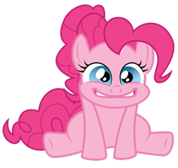 Size: 2513x2387 | Tagged: safe, artist:midnight--blitz, derpibooru import, pinkie pie, earth pony, pony, a friend in deed, cute, diapinkes, excited, simple background, transparent background, vector