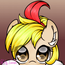 Size: 500x500 | Tagged: safe, artist:thanhvy15599, oc, oc only, oc:pixie, pony, animated, blinking, commission, ear fluff, ear twitch, female, floppy ears, gif, lurking, simple background, solo, ych animation, ych result, your character here