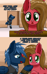 Size: 1004x1602 | Tagged: safe, artist:clouddg, star hunter, oc, oc:pun, earth pony, pony, ask, ask pun, blushing, female, mare