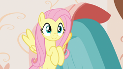 Size: 1920x1080 | Tagged: safe, derpibooru import, screencap, fluttershy, pegasus, pony, discordant harmony, female, mare, smiling, solo