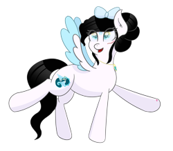 Size: 2111x1846 | Tagged: safe, artist:eyeburn, oc, oc only, oc:helium, pegasus, bow, cute, hair bow, heterochromia, jewelry, necklace, simple background, solo, transparent background