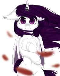 Size: 2082x2628 | Tagged: safe, artist:_kessa_, oc, oc only, oc:shady nite, alicorn, semi-anthro, vampire, accessories, chest fluff, crown, female, floppy ears, jewelry, regalia, ring, simple background, solo, transparent background, wind