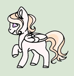 Size: 400x415 | Tagged: safe, artist:rose-moonlightowo, oc, pegasus, pony, base used, blank flank, green background, offspring, parent:big macintosh, parent:fluttershy, parents:fluttermac, simple background, unnamed oc