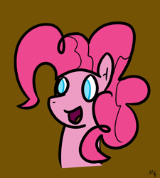 Size: 900x1000 | Tagged: safe, artist:moonahd, derpibooru import, pinkie pie, earth pony, pony, female, mare, open mouth, simple background, solo