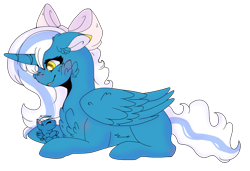 Size: 1280x875 | Tagged: safe, artist:emiedoodles, oc, oc:fleurbelle, alicorn, pony, adorabelle, adorable face, alicorn oc, baby, baby pony, bow, chest fluff, cute, ear fluff, female, foal, golden eyes, hair bow, mare, simple background, transparent background