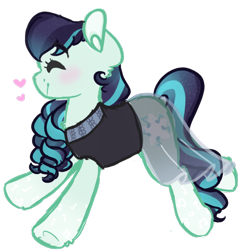 Size: 640x647 | Tagged: safe, artist:bubaiuv, coloratura, earth pony, pony, blushing, clothes, cute, dress, eyes closed, female, heart, mare, rarabetes, simple background, smiling, solo, transparent background