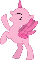 Size: 1057x1675 | Tagged: safe, artist:pegasski, oc, oc only, alicorn, pony, the gift of the maud pie, alicorn oc, bald, base, eyelashes, horn, open mouth, rearing, simple background, smiling, solo, transparent background, wings