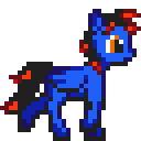 Size: 128x128 | Tagged: safe, artist:kelvin shadewing, oc, oc only, oc:blue specter, pegasus, animated, pixel art, simple background, solo, sprite, transparent background, trotting, walking