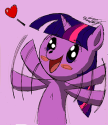 Size: 1208x1401 | Tagged: safe, artist:primogenitor34, twilight sparkle, pony, blushing, heart, simple background, waving